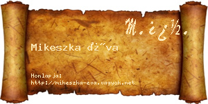 Mikeszka Éva névjegykártya